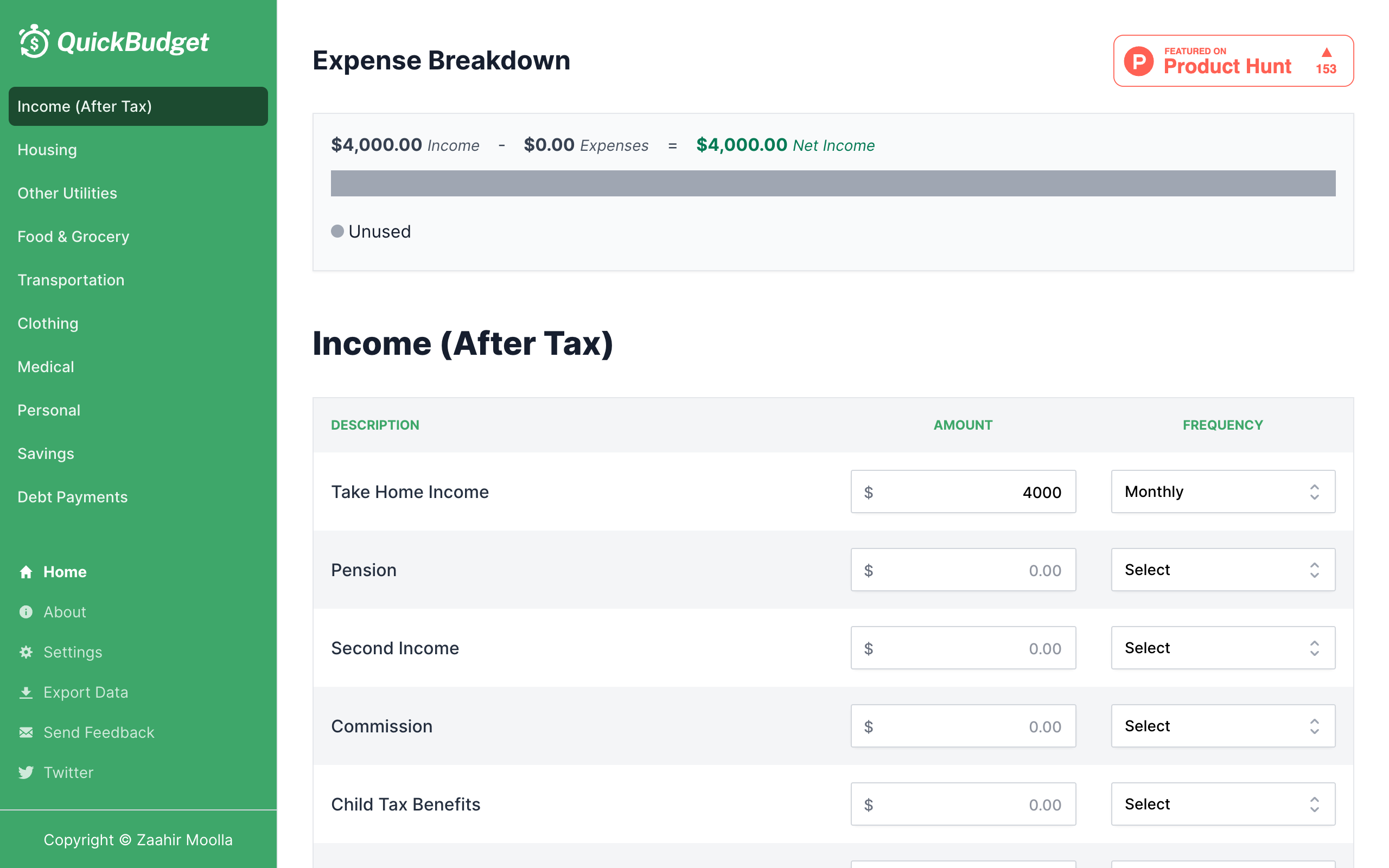 Quick Budget